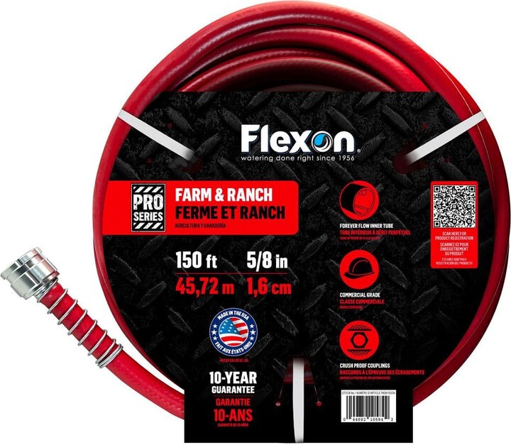 Flexon 5/8 in. Dia x 150 ft. Heavy Duty Farm and Ranch Water Hose