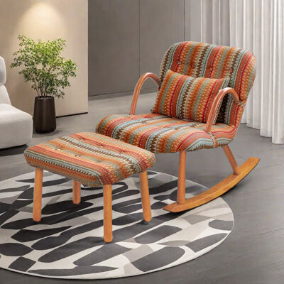 Comfort Zone Furniture.e American Retro Pattern Solid Wood Rocking Chair Solid Wood Rocking Chair