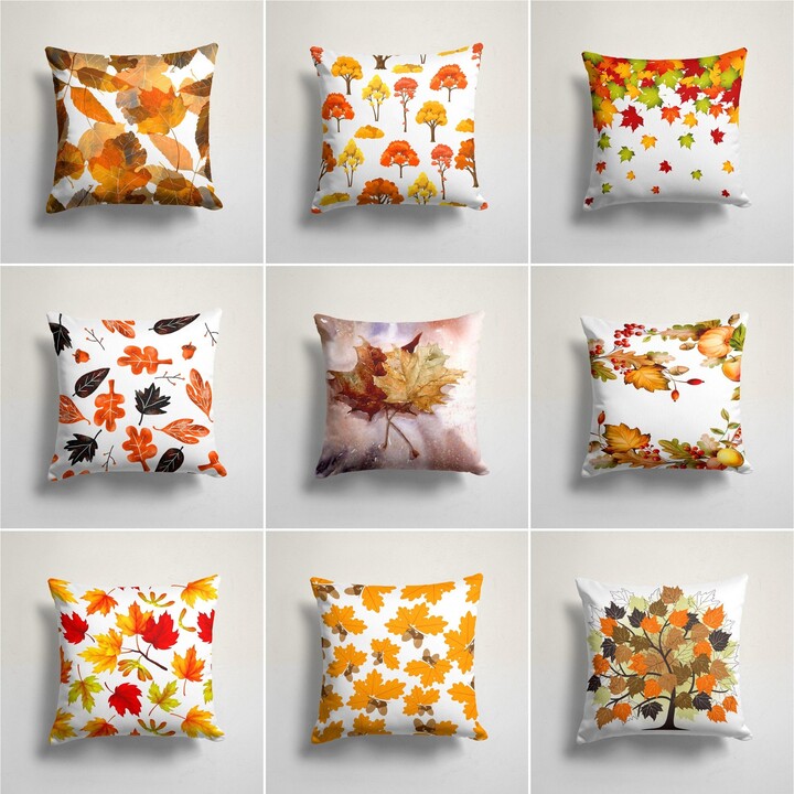 Etsy Fall Trend Pillow Cover|Autumn Cushion Case|Dry Leaves Throw Pillowtop|Decorative Case|Housewarming Farmhouse Outdoor Pillowcase