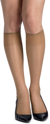 Hanes Women's 6-Pk. Slik Reflections Reinforced-Toe Knee High Socks