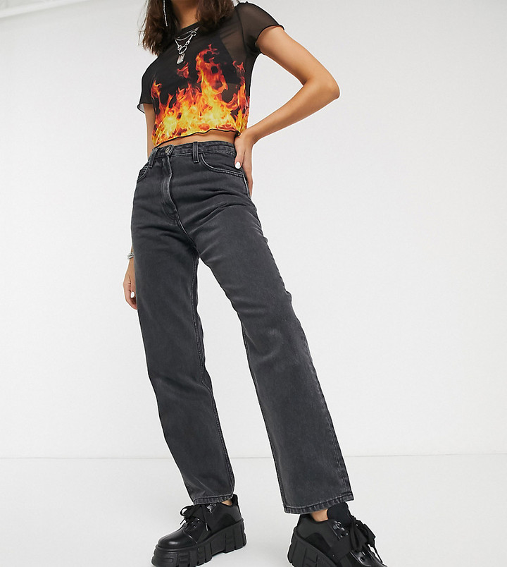 Collusion x006 mom jeans in washed black - ShopStyle