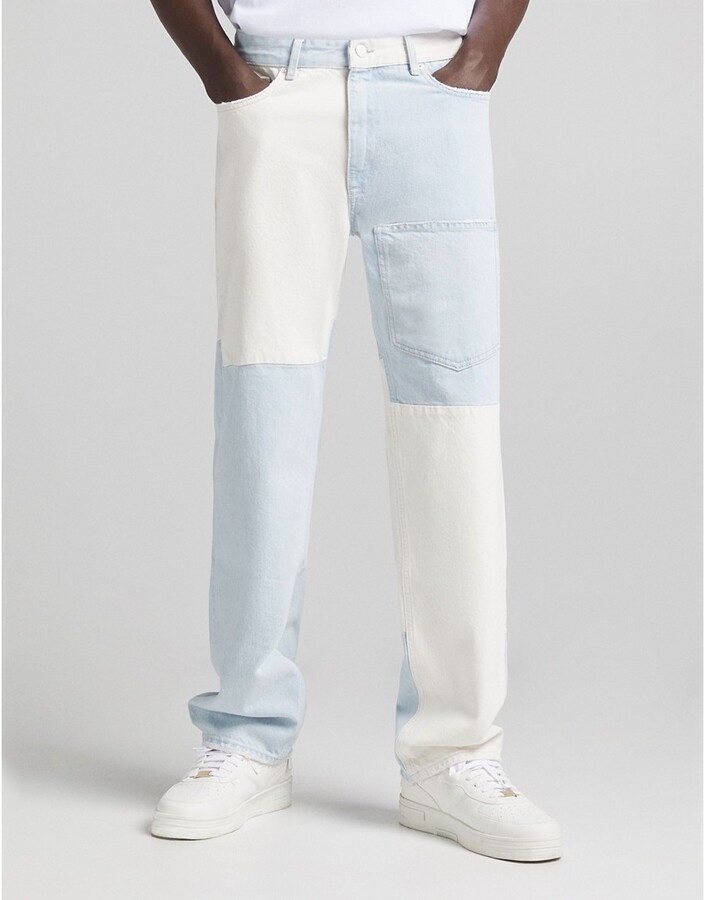 Bershka 90s fit spliced jeans in multi - ShopStyle
