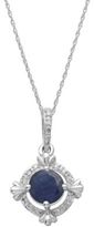 Thumbnail for your product : Lord & Taylor 14Kt. White Gold, Sapphire & Diamond Pendant Necklace