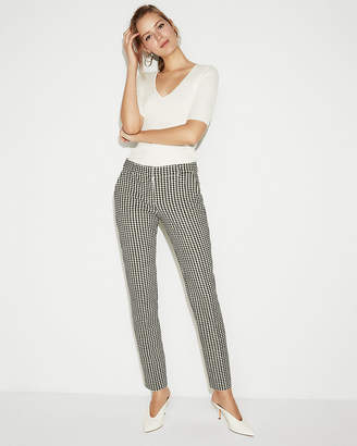 Express Mid Rise Gingham Columnist Ankle Pant