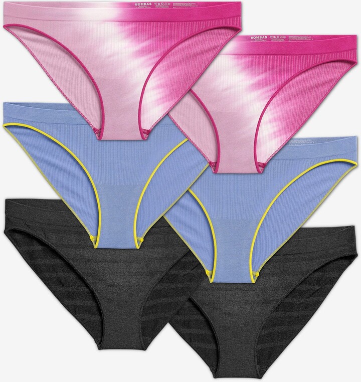 Bombas Women's Ribbed Seamless Bikini Plus Size Underwear 6Pack