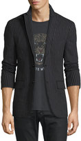 Thumbnail for your product : John Varvatos Two-Button Peak-Lapel Striped Jacket, Asphalt Gray
