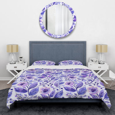 Design Art Purple Flower Lavender Delight II - Modern Duvet Cover Set
