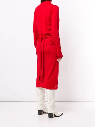 MSGM Knitted Roll-Neck Midi Dress