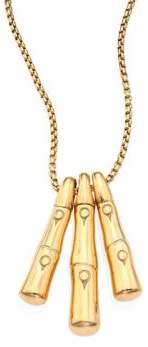 John Hardy Bamboo 18K Yellow Gold Trio Stick Pendant Necklace