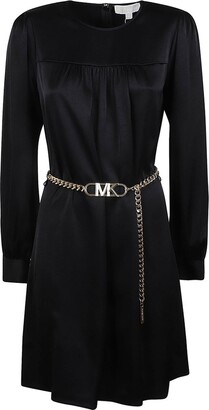 MICHAEL Michael Kors Satin Belted Mini Dress