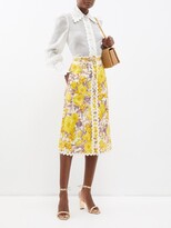 Thumbnail for your product : Zimmermann High Tide Rickrack Floral-print Linen Pencil Skirt