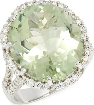 Effy 14K White Gold, Green Amethyst & Diamond Statement Ring