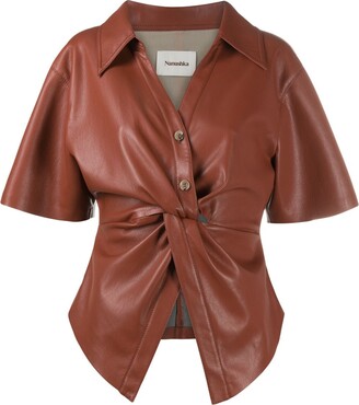 Nanushka Thora faux-leather blouse