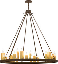 Foundry Select 24 - Light Candle Style Wagon Wheel Chandelier