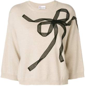 RED Valentino boxy lace bow sweater