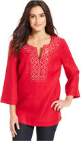 Thumbnail for your product : JM Collection Linen Studded Tunic
