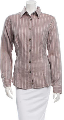 Etro Long Sleeve Printed Button-Up Top