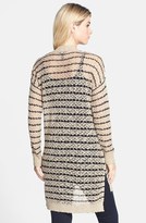 Thumbnail for your product : Jessica Simpson 'Ruth' Open Stitch Stripe Long Cardigan