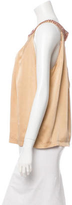 Alberta Ferretti Embellished Silk Top