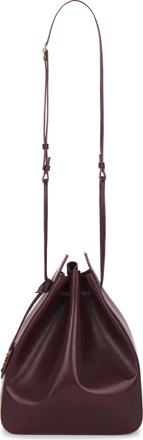 Saint Laurent Large Bucket Bag in Wine