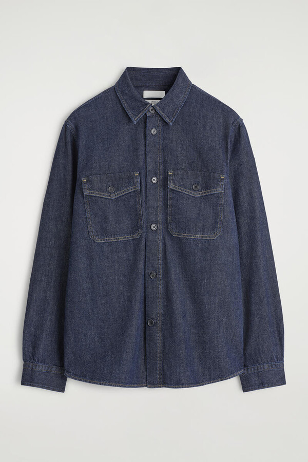 COS Denim Shirt in Dark Blue
