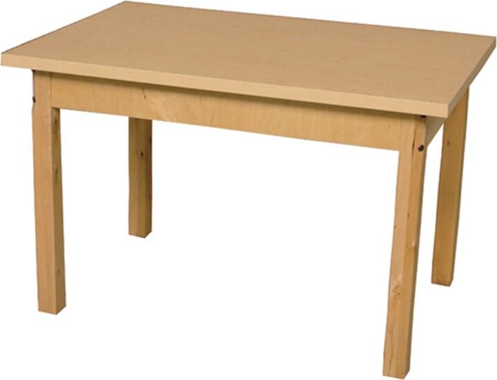 Wood Designs Rectangle High Pressure Laminate Table With Hardwood Legs- 14 in.
