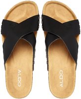 Thumbnail for your product : Aldo Jili Black Leather Footbed Flat Sandals