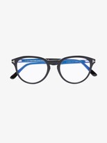 Thumbnail for your product : Tom Ford Eyewear Eyewear - Black Blue Block Round Optical Glasses
