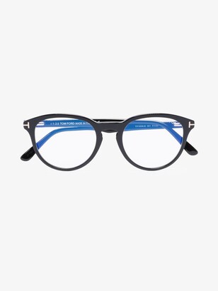 Tom Ford Eyewear Eyewear - Black Blue Block Round Optical Glasses