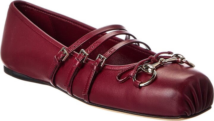 Gucci Horsebit Leather Ballet Flat