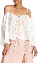 Thumbnail for your product : Vintage Havana Embroidered Cold Shoulder Blouse