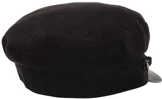 San Diego Hat Company CTH8168 Faux Suede Greek Fisherman Cap (Black) Caps