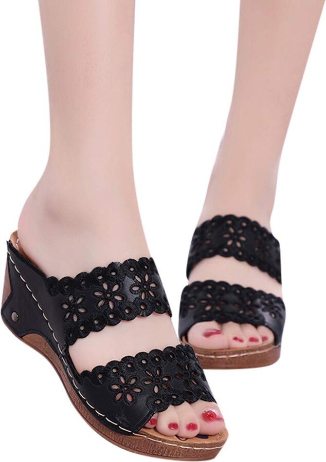 Fulidngzg Bathing Shoes Women's Sexy Soft Comfort Toe Separator Summer Platform Sandals Outdoor