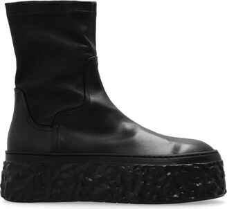 ブーツその他 Agl Curvy Ankle Boots In Chalk Color Leather Agl Curvy Ankle Boots In Chalk Color Leather | ShopSimon