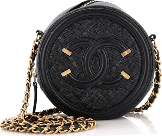 Chanel Filigree Round Clutch with Chain Quilted Caviar Mini - ShopStyle