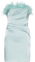 Thumbnail for your product : De La Vali Feather-Trim Strapless Dress