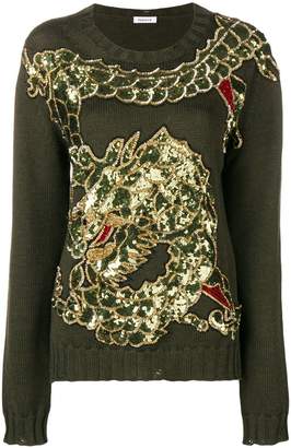 P.A.R.O.S.H. dragon sequin embroidered jumper