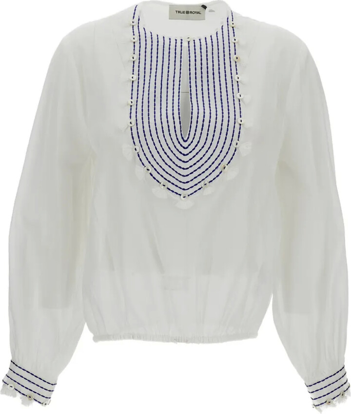 True Royal Embroidered Blouse