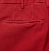 Thumbnail for your product : Incotex Slim-Fit Brushed Cotton-Blend Trousers