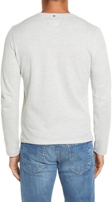 Billy Reid Herringbone Terry Long Sleeve Henley T-Shirt