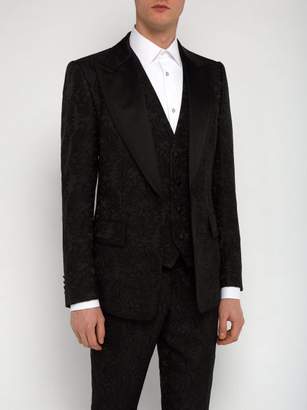 Dolce & Gabbana Floral Brocade And Satin Three Piece Suit - Mens - Black