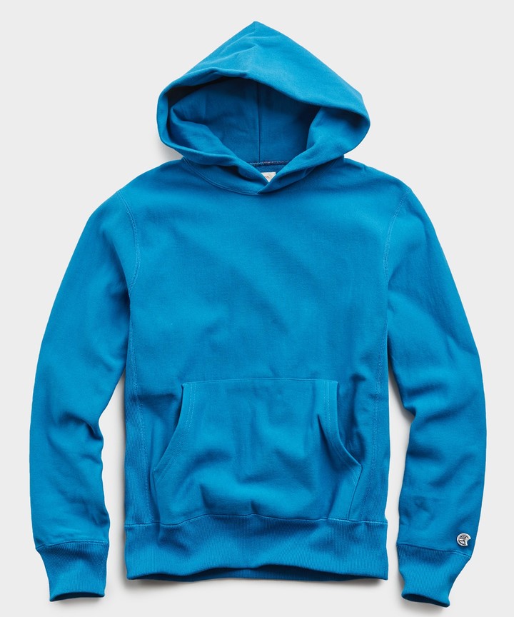 Todd Snyder + Champion Lightweight Popover Hoodie Sweatshirt in Slate Teal - ShopStyle