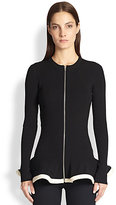 Thumbnail for your product : McQ Zip-Front Ribbed Peplum Cardigan