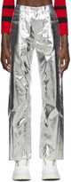 Thumbnail for your product : pushBUTTON Silver Corseted Back Straight Trousers