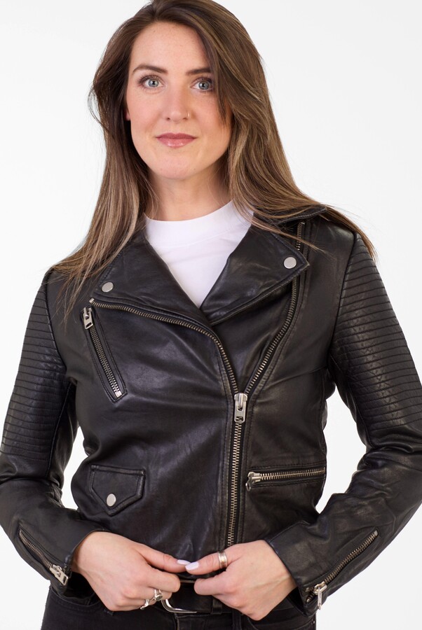 Pelle D'annata Patago Real Leather Biker Jacket - ShopStyle