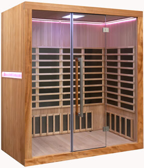 royal saunas hongyuan Hongyuan 2 Person Sauna Room Indoor Bluetooth Low EMF FAR Infrared Sauna In Okoume & Hemlock Wood