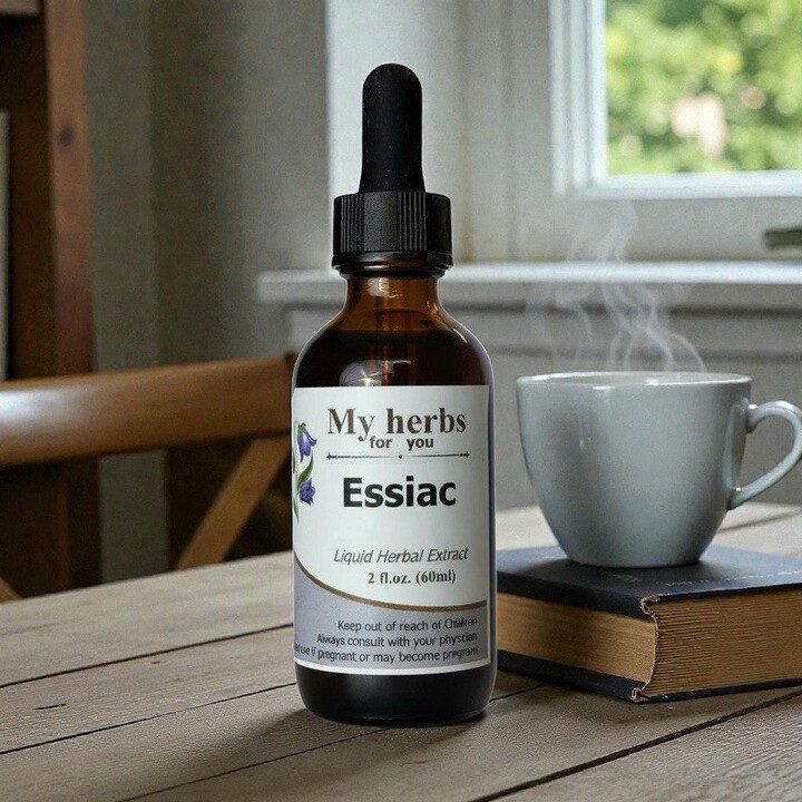 Essiac Tincture, Organic - Sheep Sorrel | Roots + Arial Parts, Burdock Roots, Slippery Elm, Turkey Rhubarb Roots