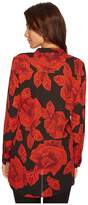 Thumbnail for your product : Vince Camuto Long Sleeve Wood Block Floral V-Neck Tunic Women's Blouse