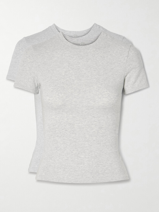 SKIMS - Set Of Two Stretch-cotton Jersey T-shirts - Light Heather Grey