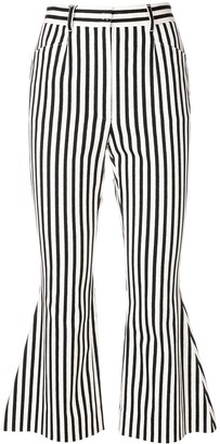 Dolce & Gabbana Flared Striped Cropped Trousers